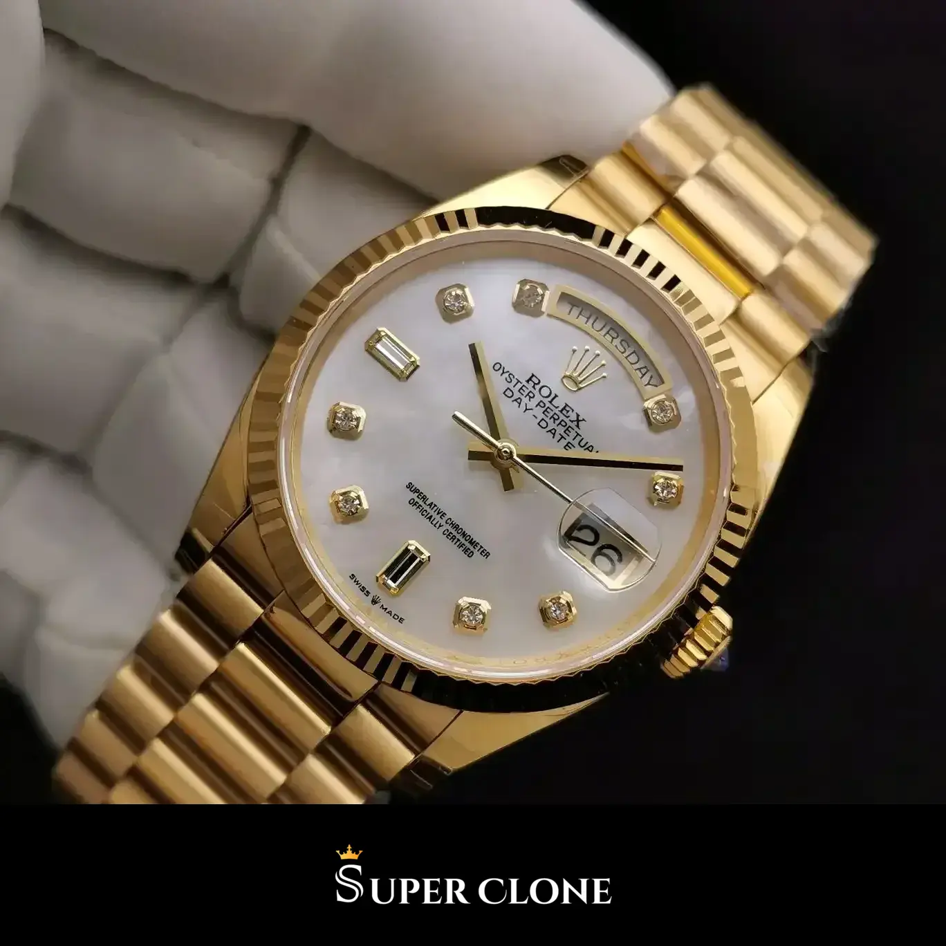 Rolex Day-Date 128238, 36mm, fluted bezel