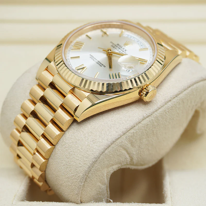 Day-Date 228238, yellow gold plated case, fluted bezel