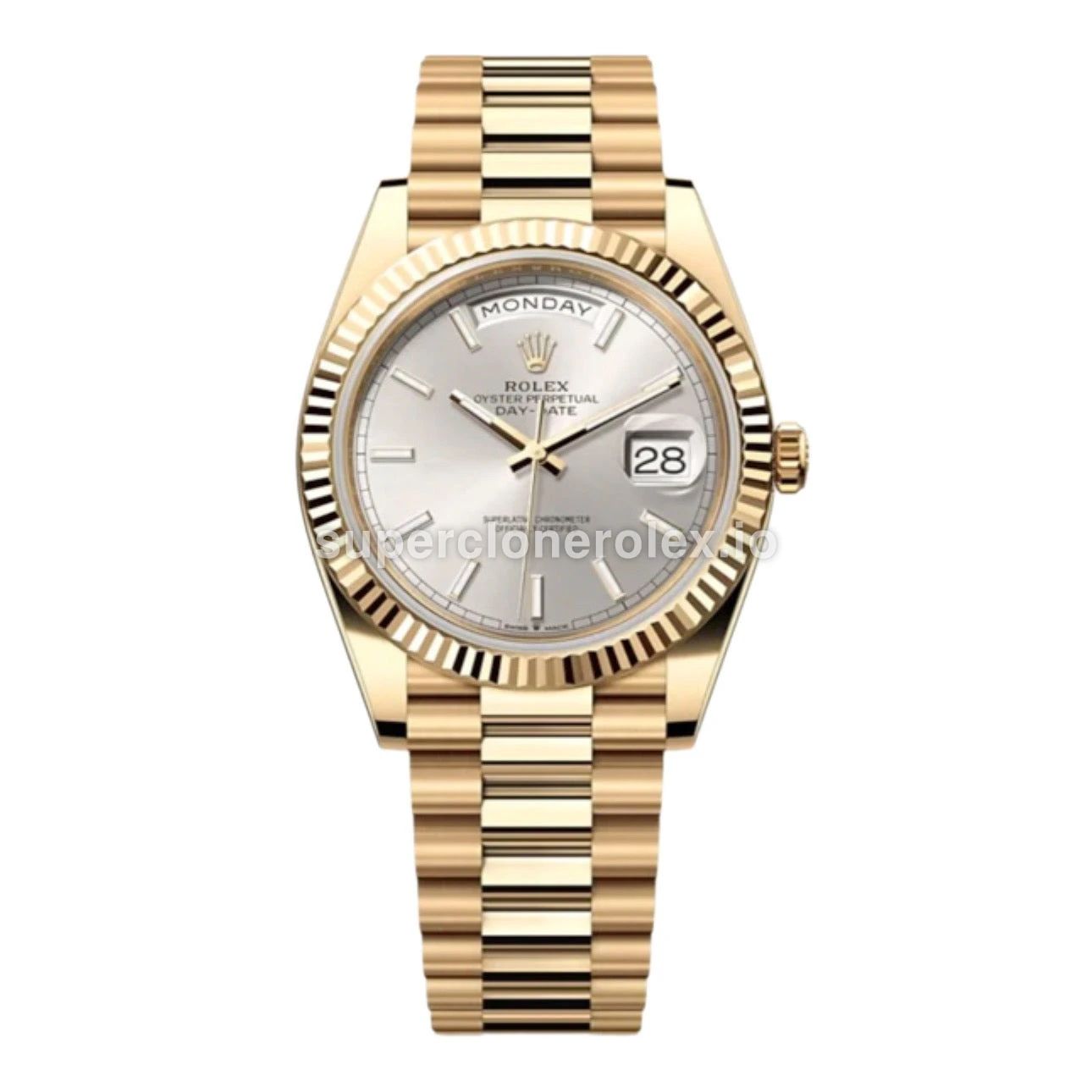 Day-Date 228238 super clone silver dial, front view