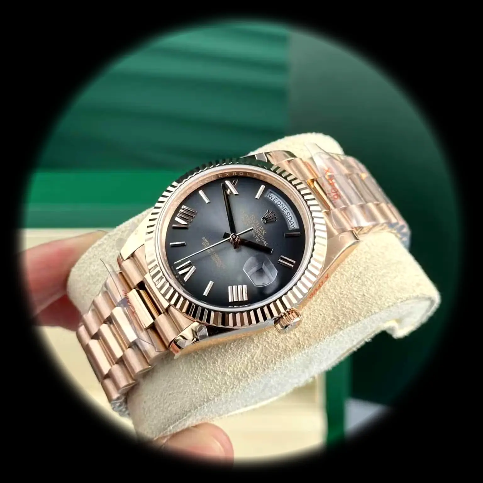 Rolex Day-Date 228235 Swiss replica 40mm — wrist shot