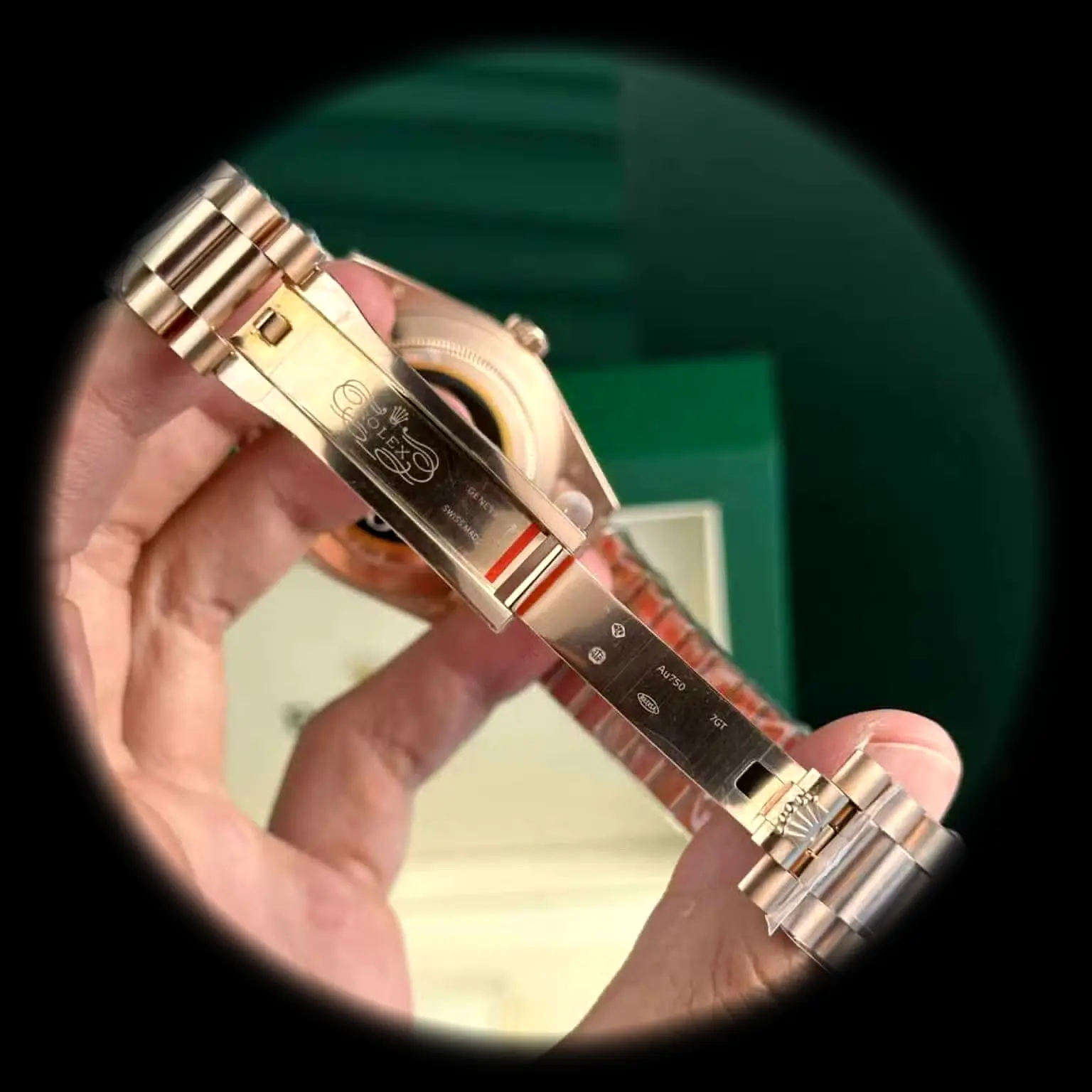 Rolex Day-Date 228235 superclone black dial — bezel macro