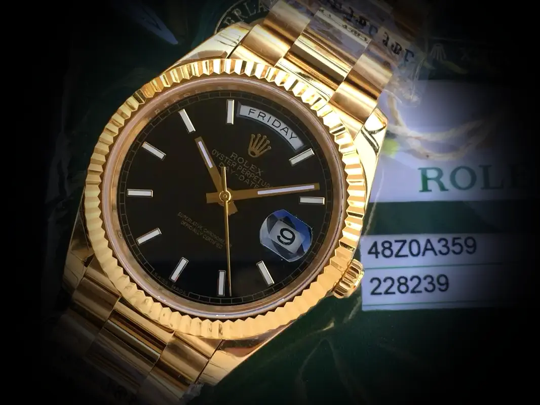 Rolex Day-Date 41985 1:1 super clone 36mm — dial close-up