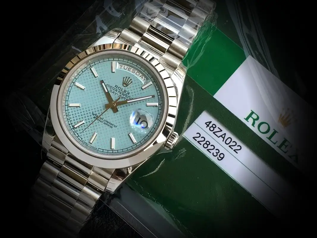 Day-Date 41985 super clone 36mm — dial close-up