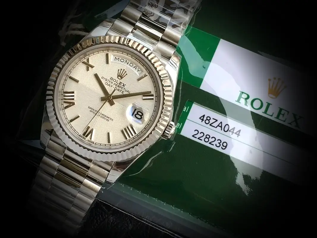 Day-Date 41985 super clone 36mm — dial close-up