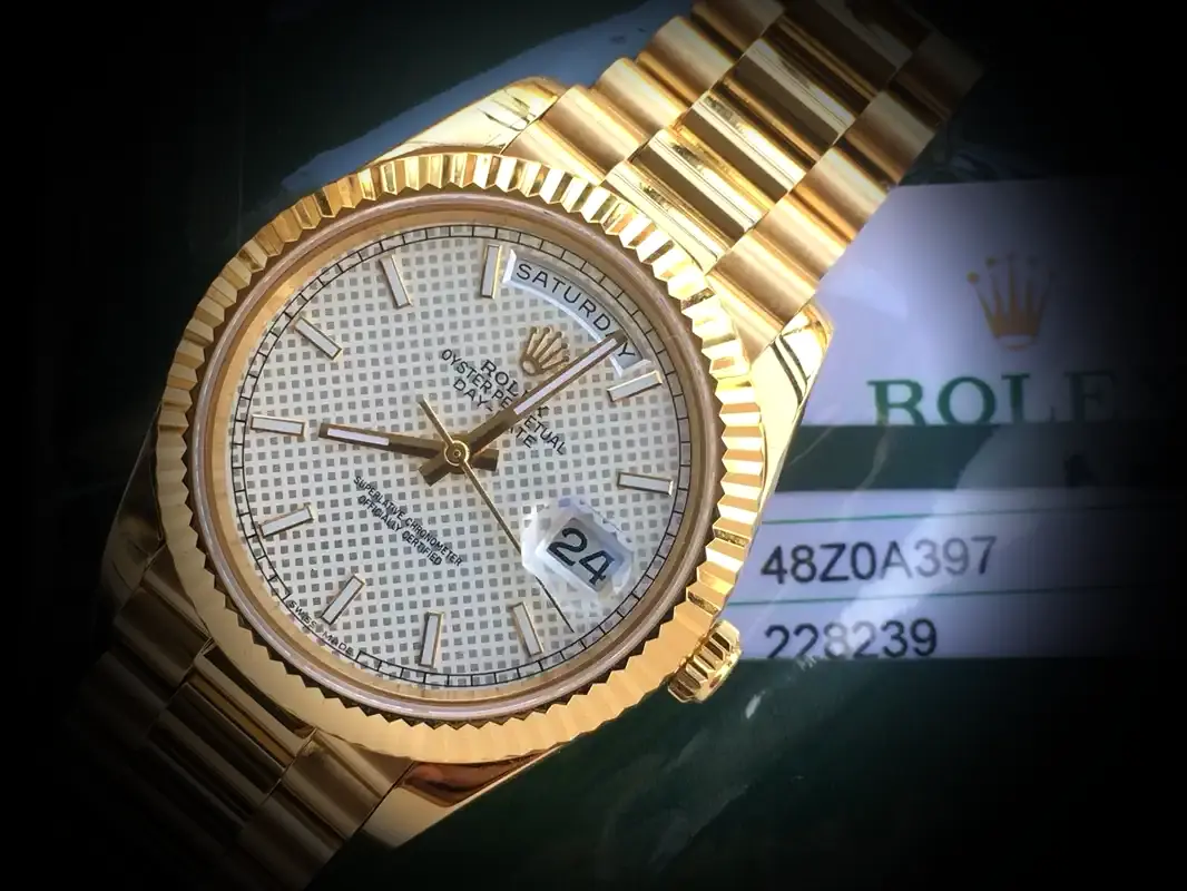 Rolex Day-Date 41985 1:1 super clone 36mm — dial close-up