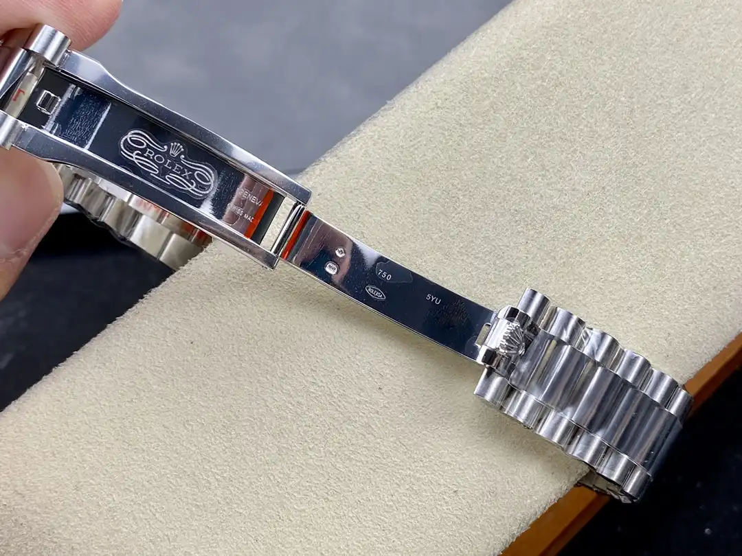 Rolex Day-Date 228239, white gold plated case, president bracelet