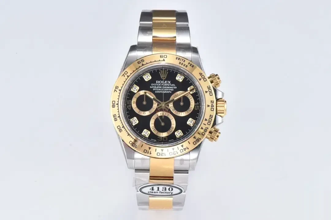 Rolex Daytona 116503 swiss clone black dial — bezel macro