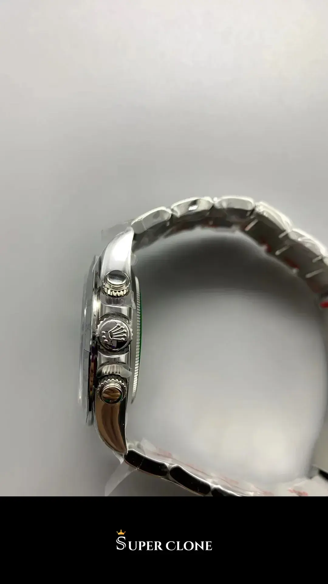 Rolex Daytona 116520 swiss clone white dial — angled view