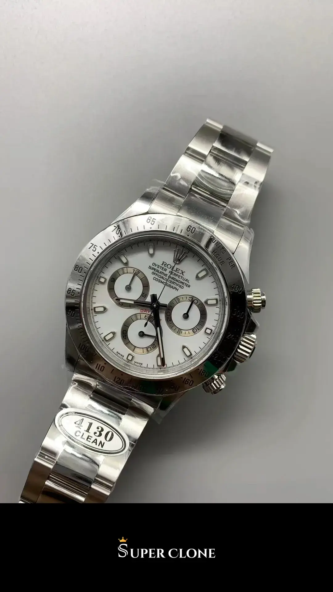 Daytona 116520 eta clone 40mm — front view
