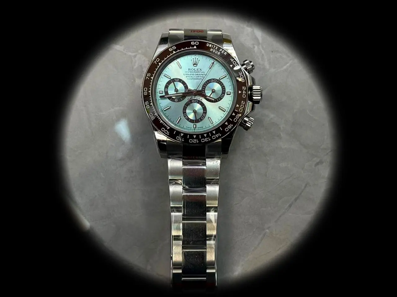 Daytona 126506 Swiss replica 40mm — dial close-up