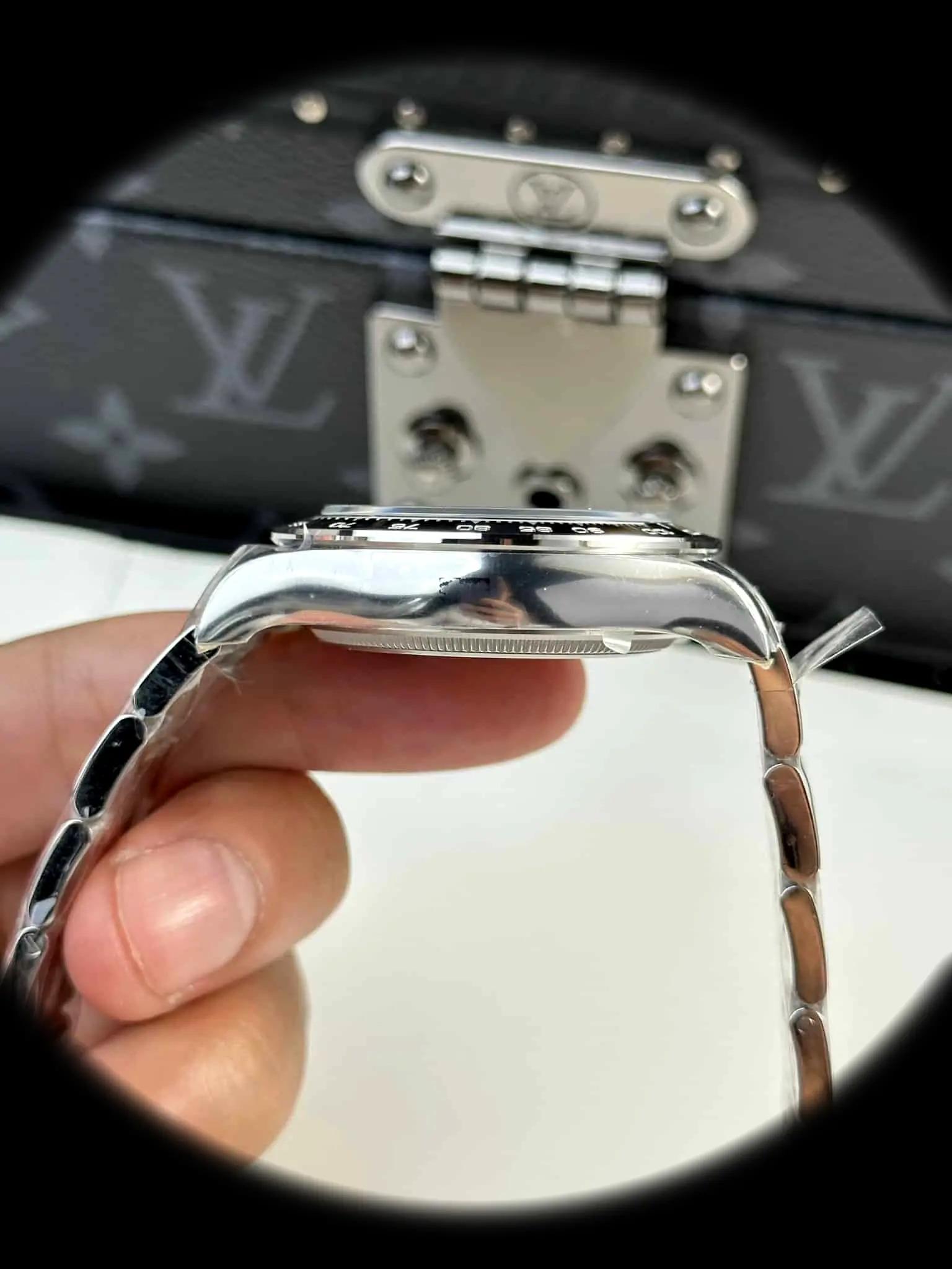 Rolex Daytona 126500LN 1:1 super clone black dial — bezel macro