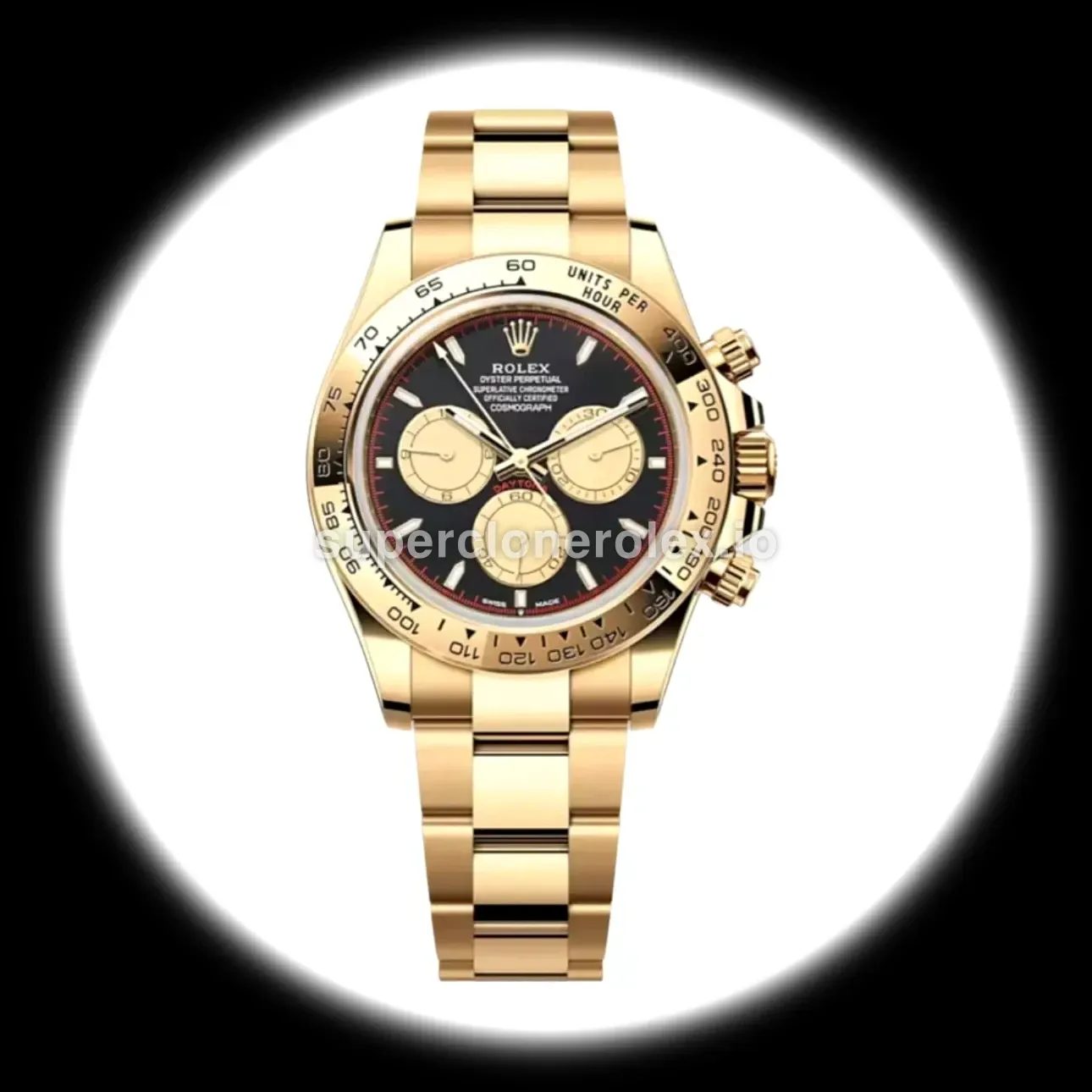 Rolex Daytona 40mm Intense Black Dial 126508 Gold replica watch