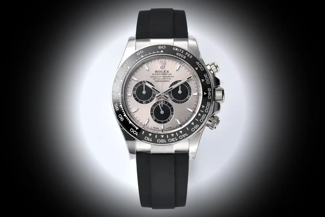Rolex Daytona 126519LN Ghost Swiss clone 40mm — dial close-up