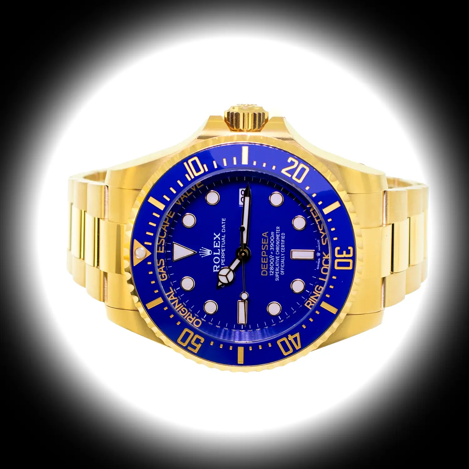 Rolex Deepsea 136668LB superclone blue dial — bezel macro