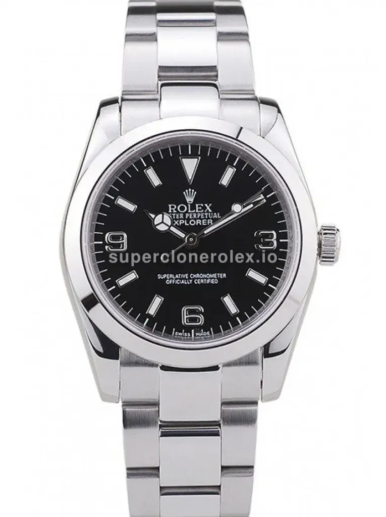 Rolex Explorer 14270 super clone black dial, front view