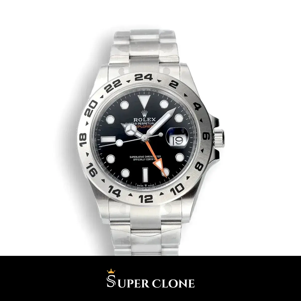 Rolex Explorer 226570 super clone black dial, front view