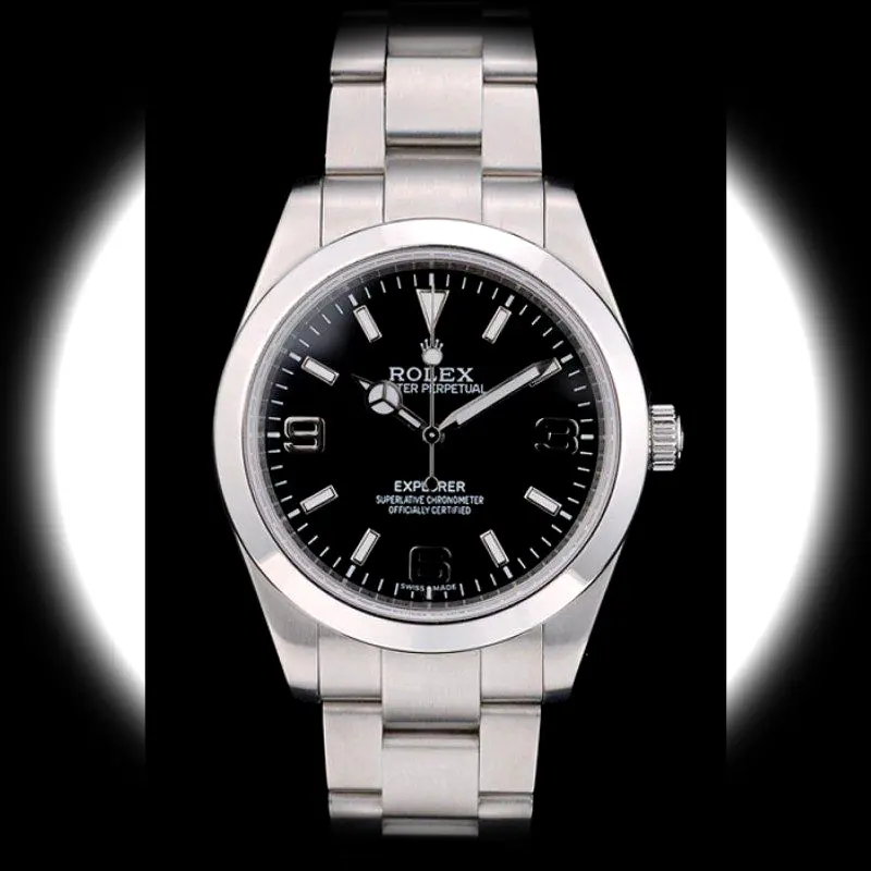 Explorer 42002 Swiss replica 39mm — dial close-up