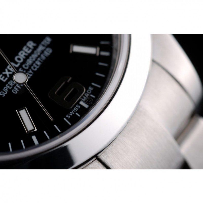 Rolex Explorer 42002, black dial, stainless steel case