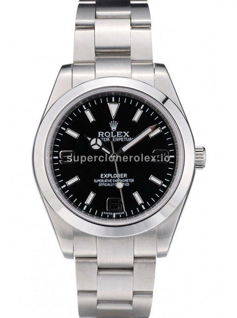 Rolex Explorer 42002 super clone black dial, front view