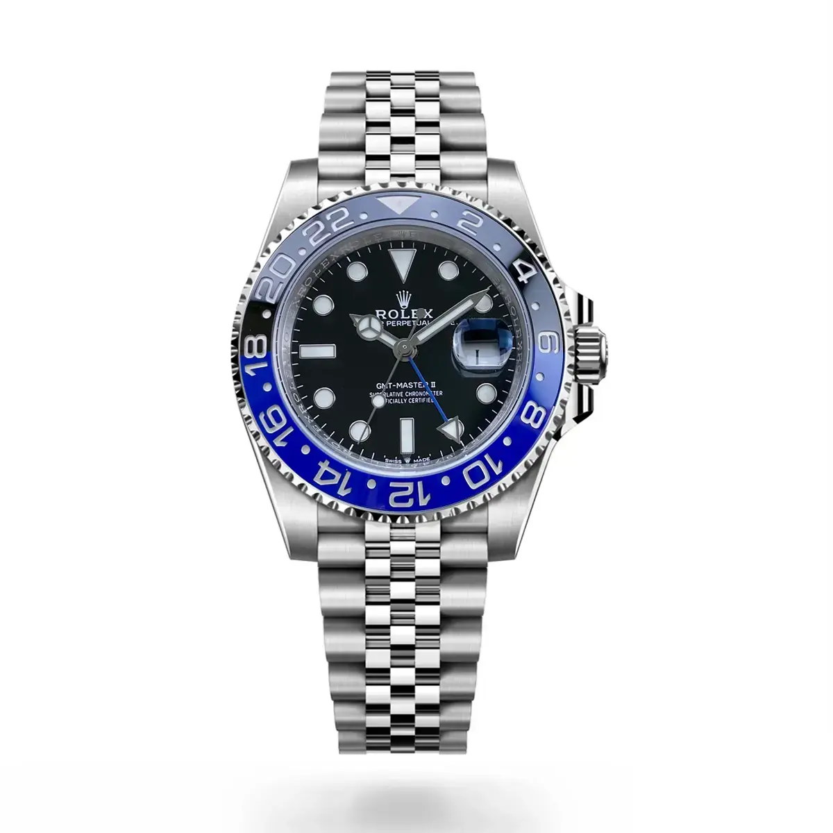 GMT-Master 126710BLNR swiss clone black dial — front view