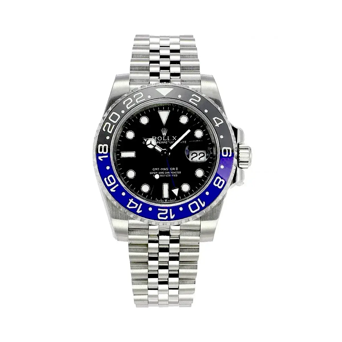 GMT-Master 126710BLNR swiss clone green dial — front view