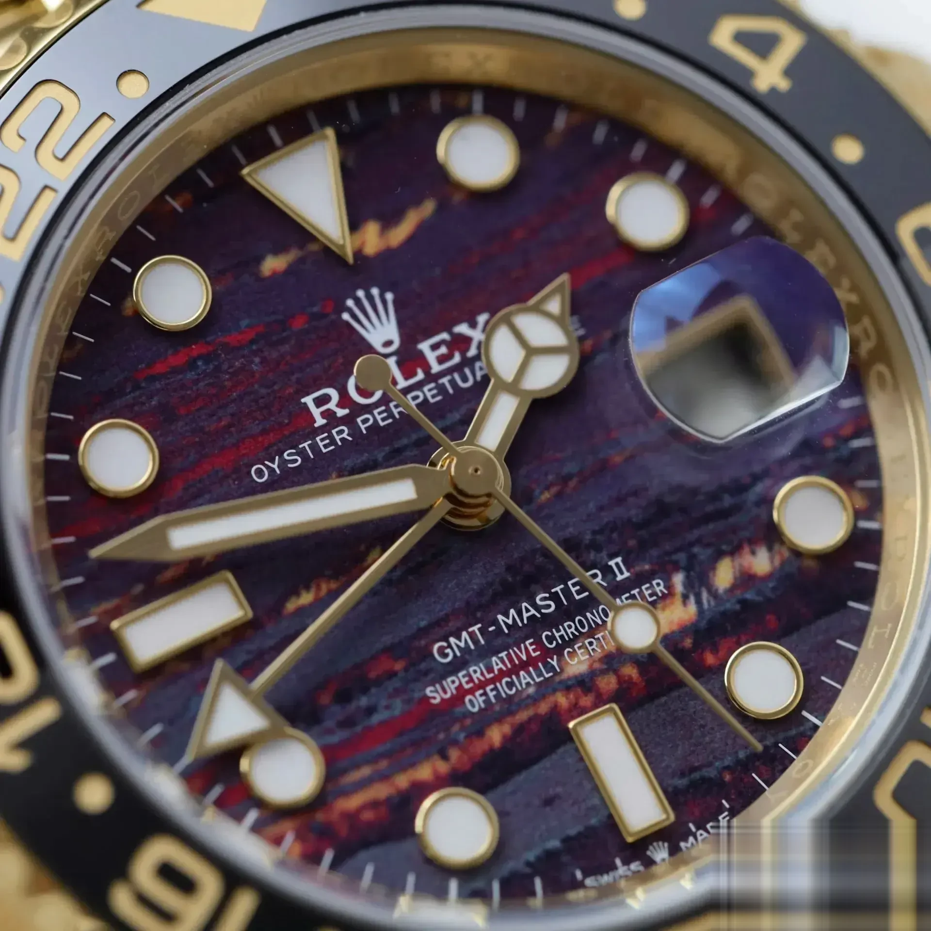 Rolex GMT-Master 126718GRNR eta clone — lume shot