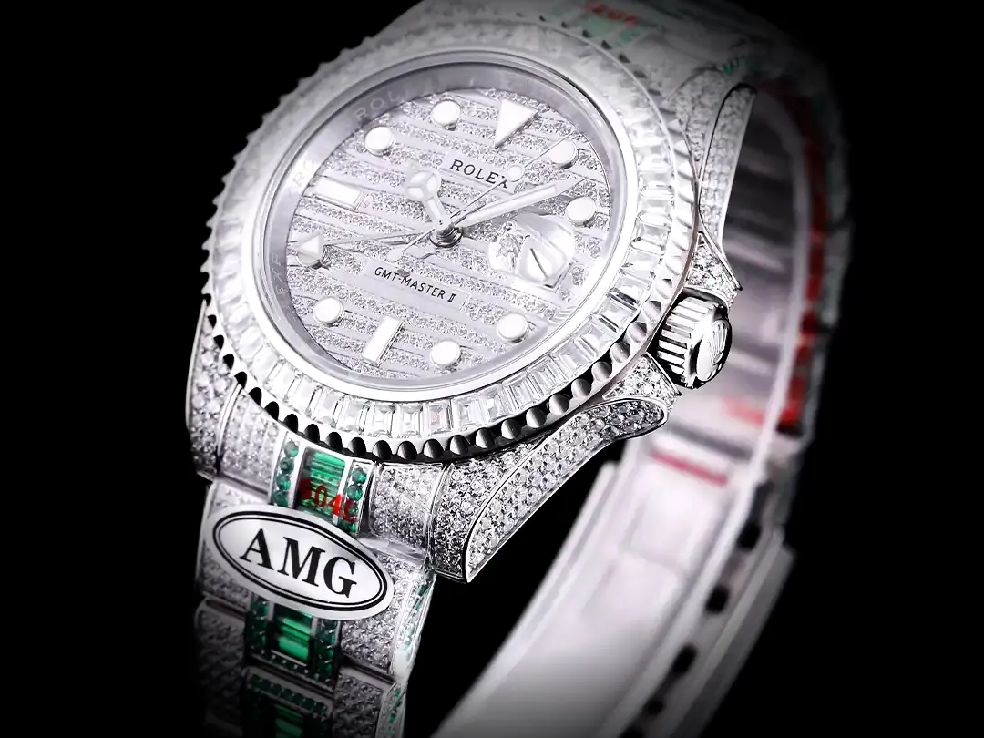 GMT-Master 116769TBR Swiss replica diamond dial — caseback detail