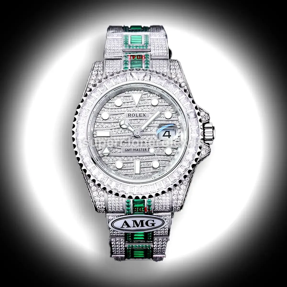GMT-Master II 40mm 116769TBR Green Diamonds Bracelet replica watch