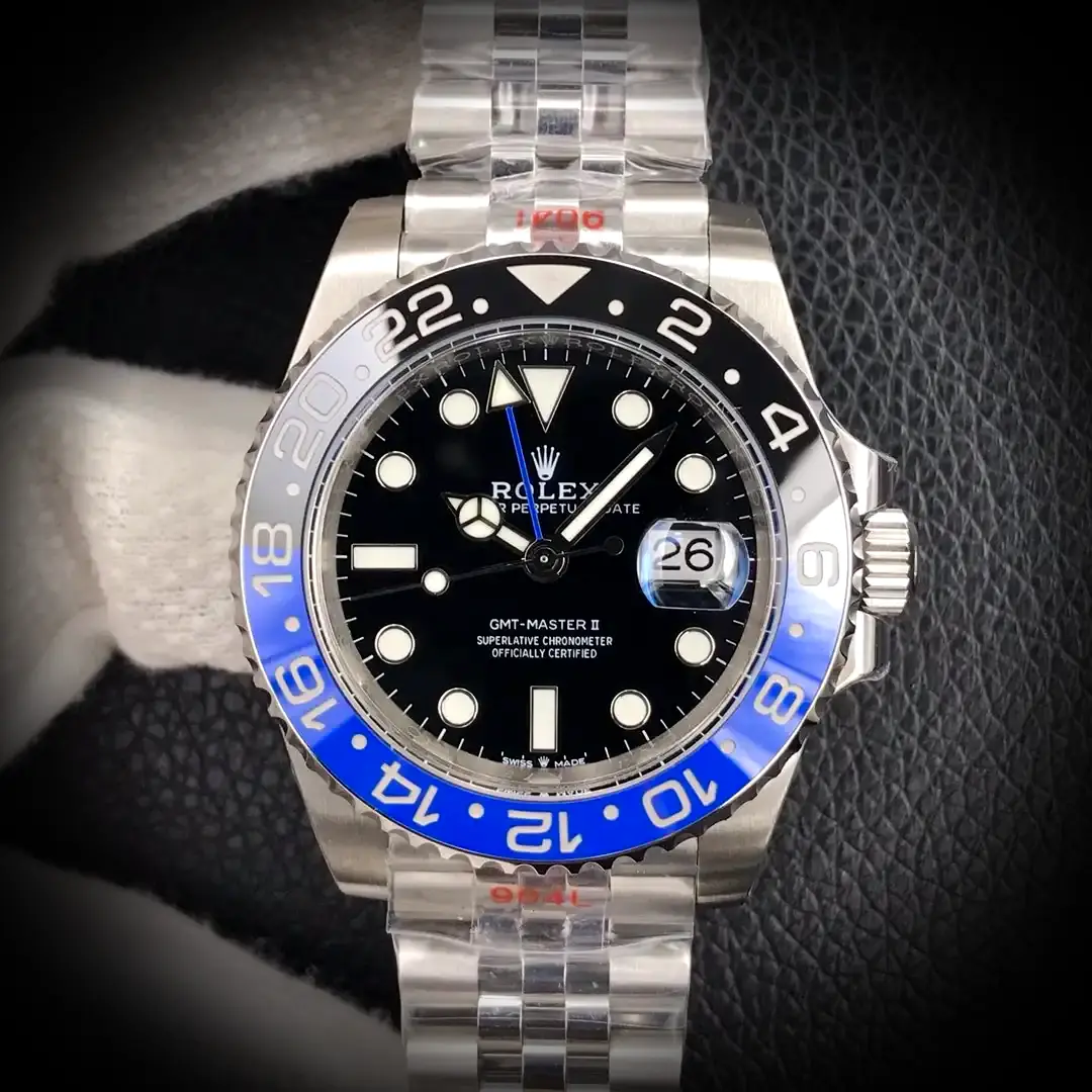 Rolex GMT-Master 126710 Swiss replica 40mm — dial close-up