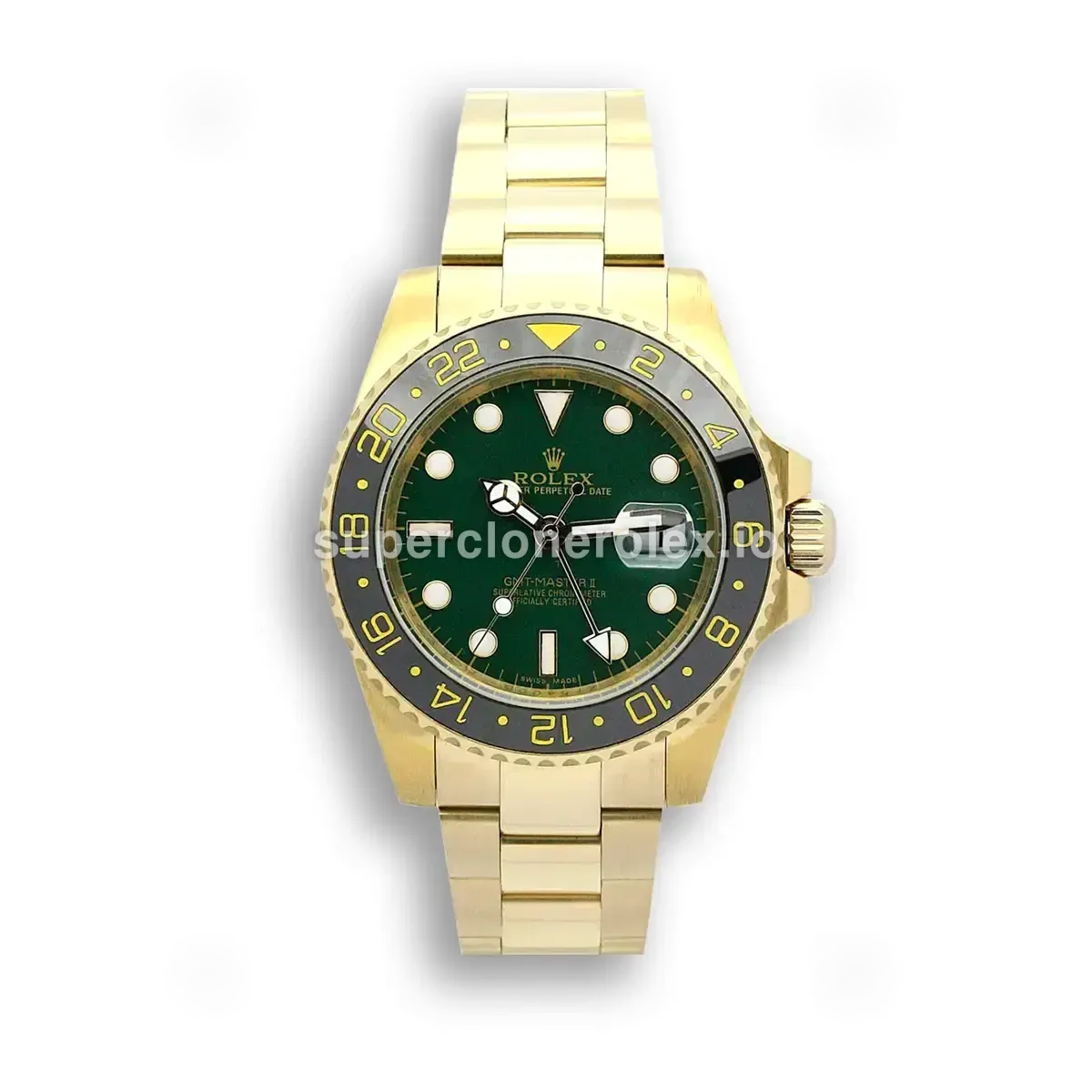 Rolex GMT-Master II 116718LN - 40mm Green Dial Gold Case replica watch