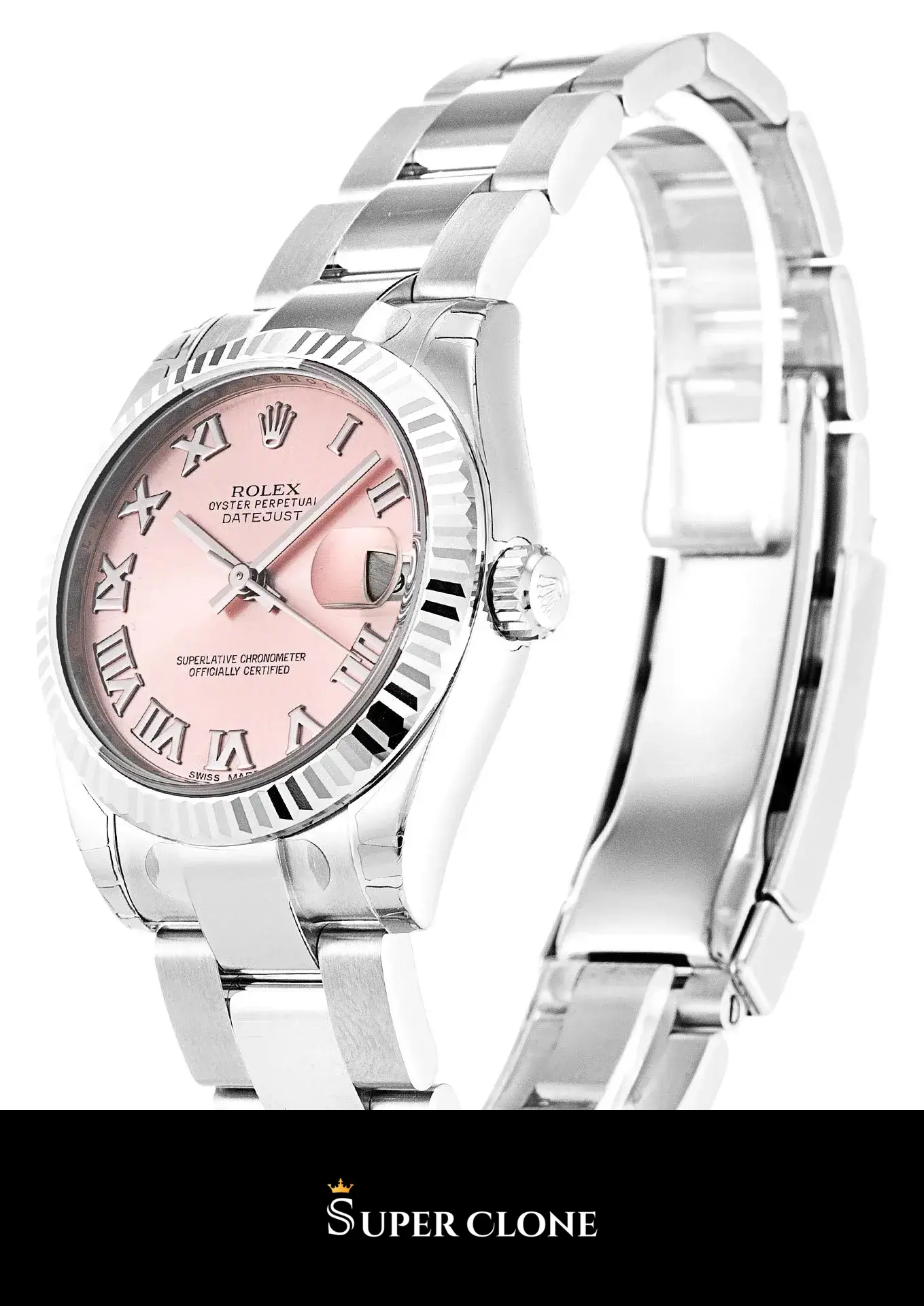 Lady-Datejust 178274, stainless steel & white gold plated case, fluted bezel