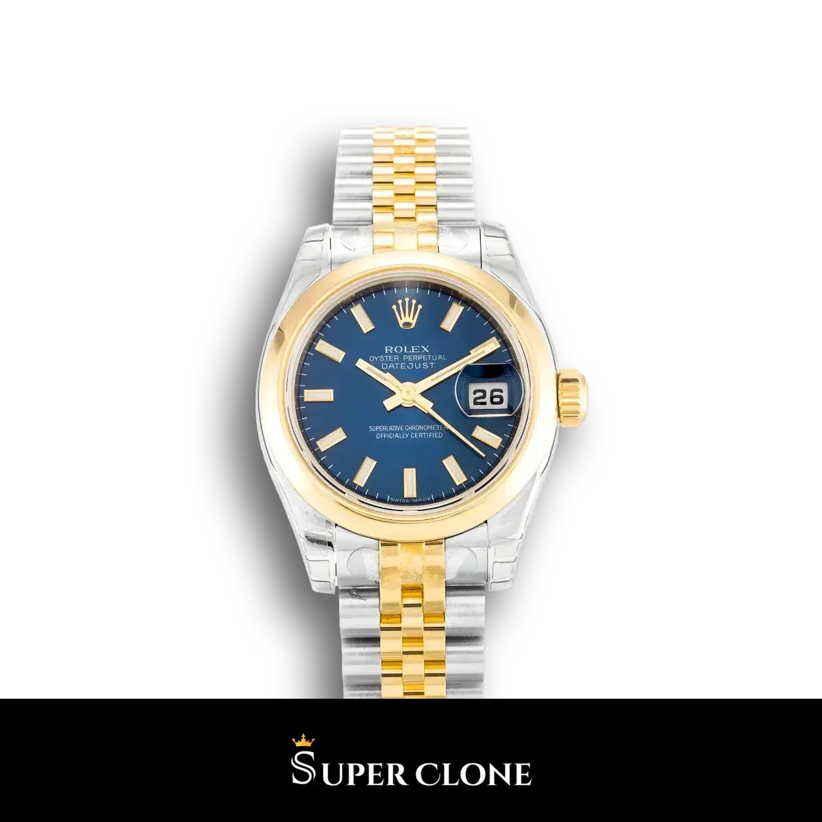 Rolex Lady-Datejust 179163 Blue Dial 26mm Steel & Yellow Gold