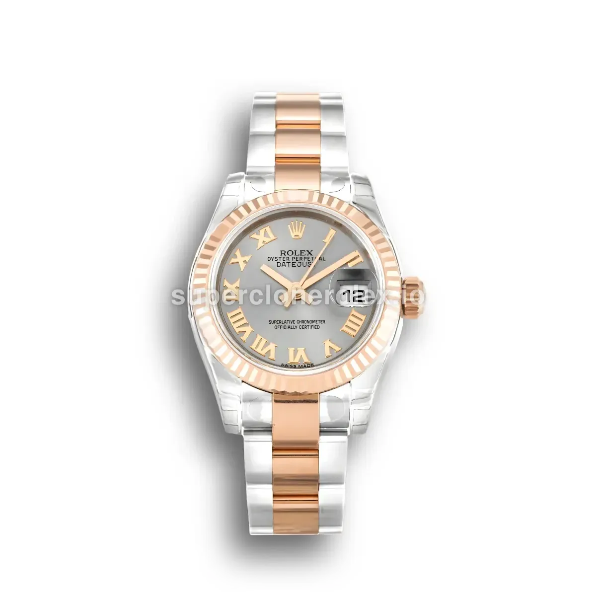 Rolex Lady-Datejust 179171 Rhodium Dial 26mm Rose Gold Bezel replica watch