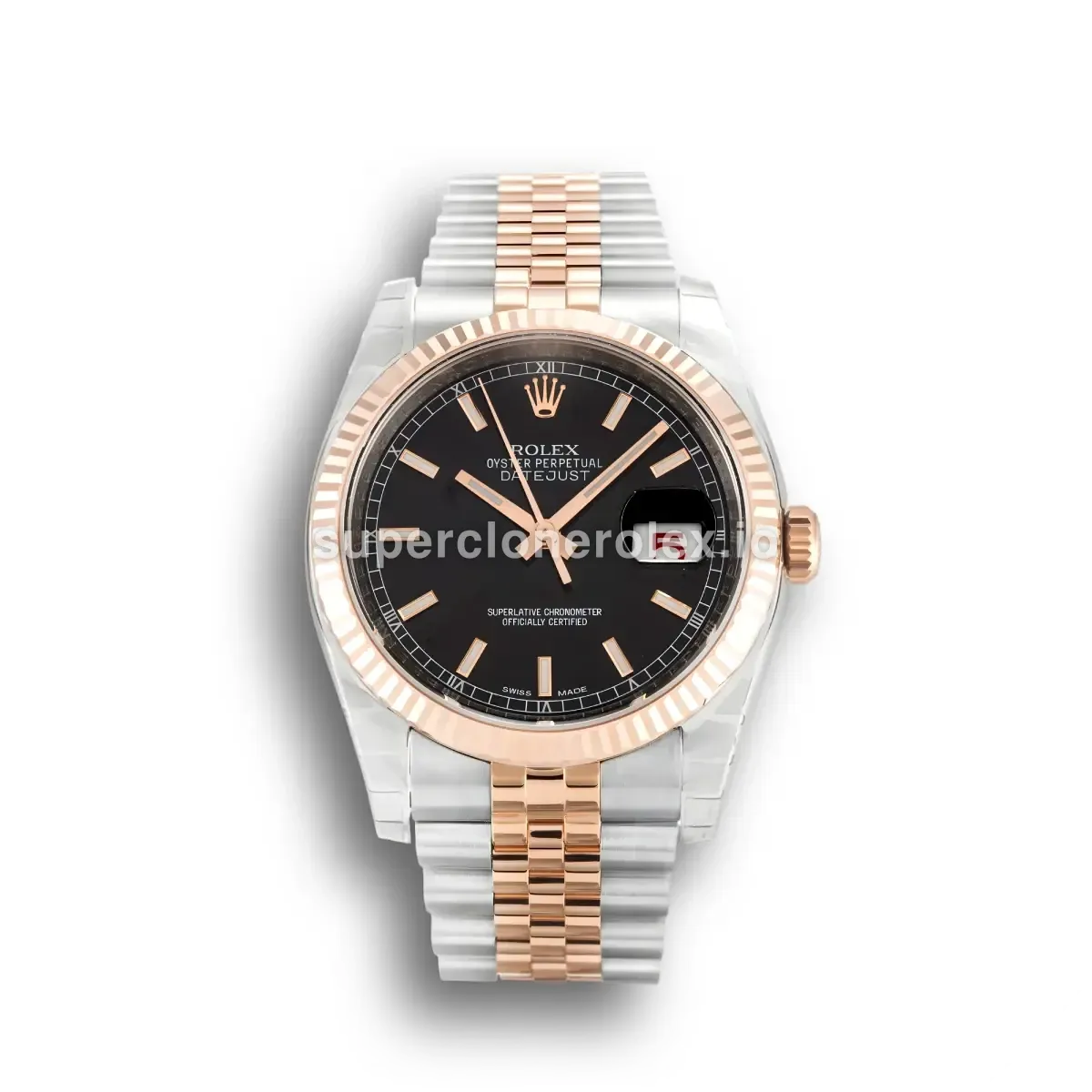 Rolex Lady-Datejust 179171 Black Dial 36mm Rose Gold & Steel replica watch