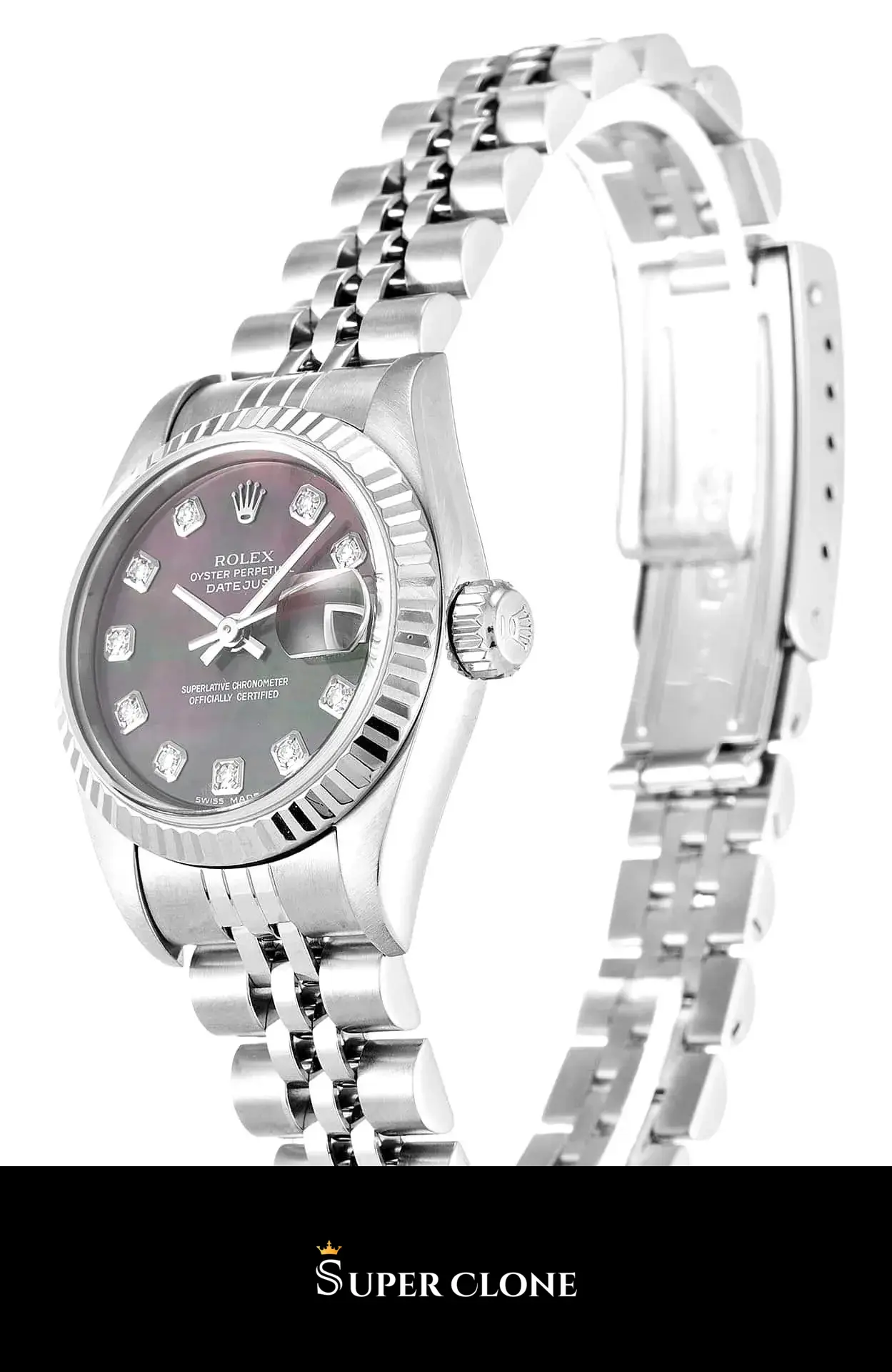 Rolex Lady-Datejust 79174, 904l steel case, fluted bezel