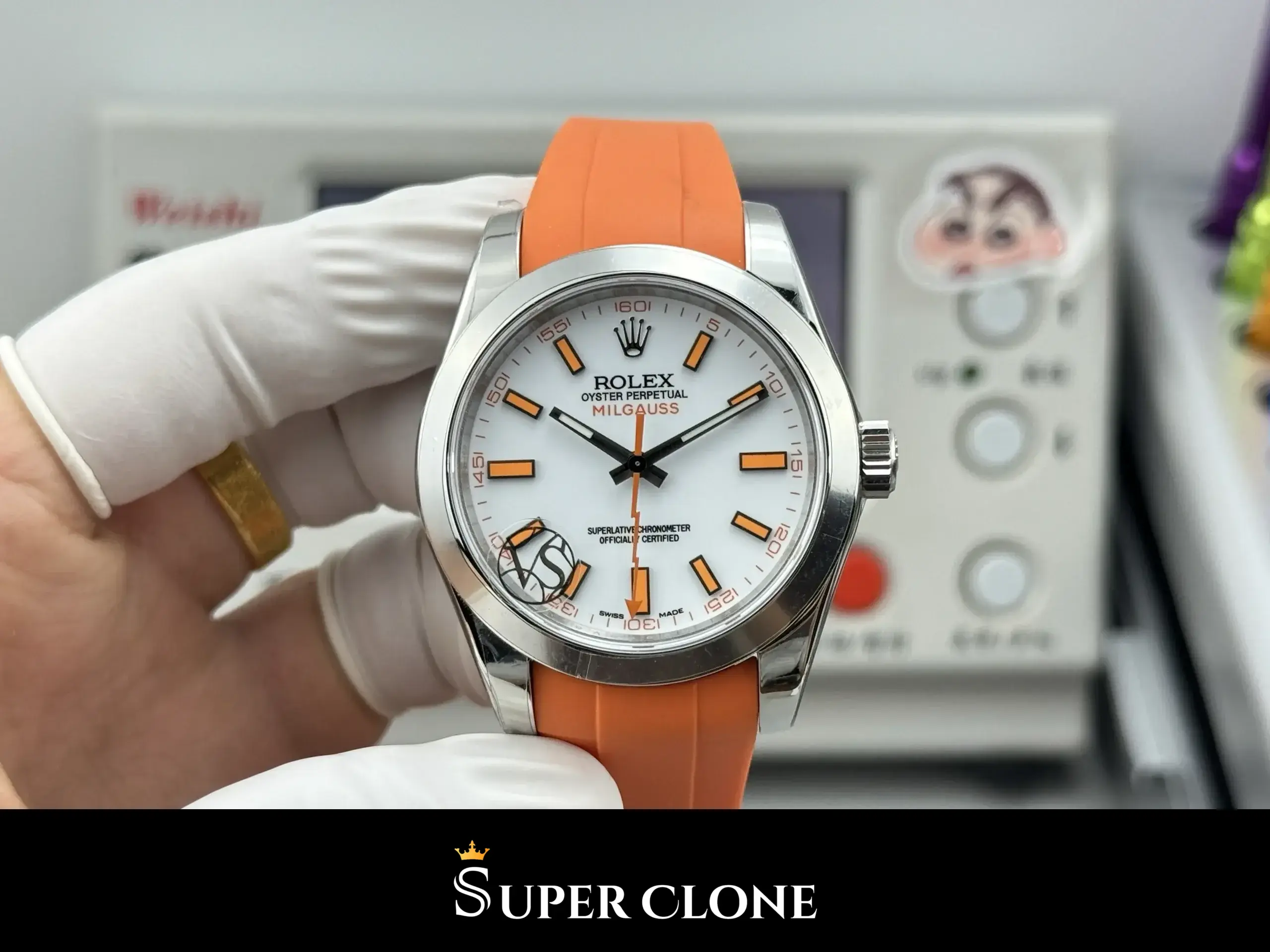 Rolex Milgauss 116400, oyster bracelet, green sapphire crystal
