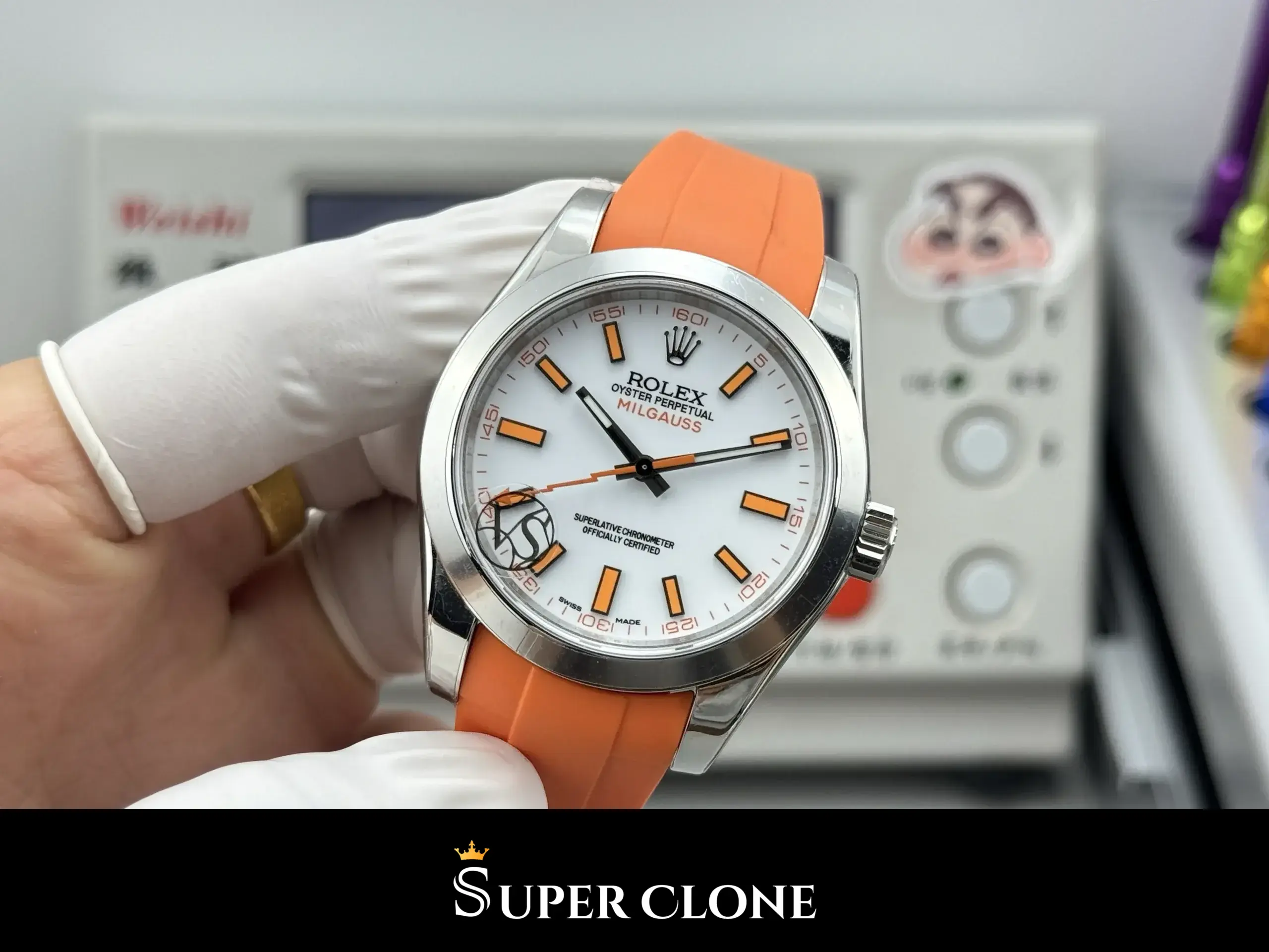 Rolex Milgauss 116400, white dial, 904l steel case