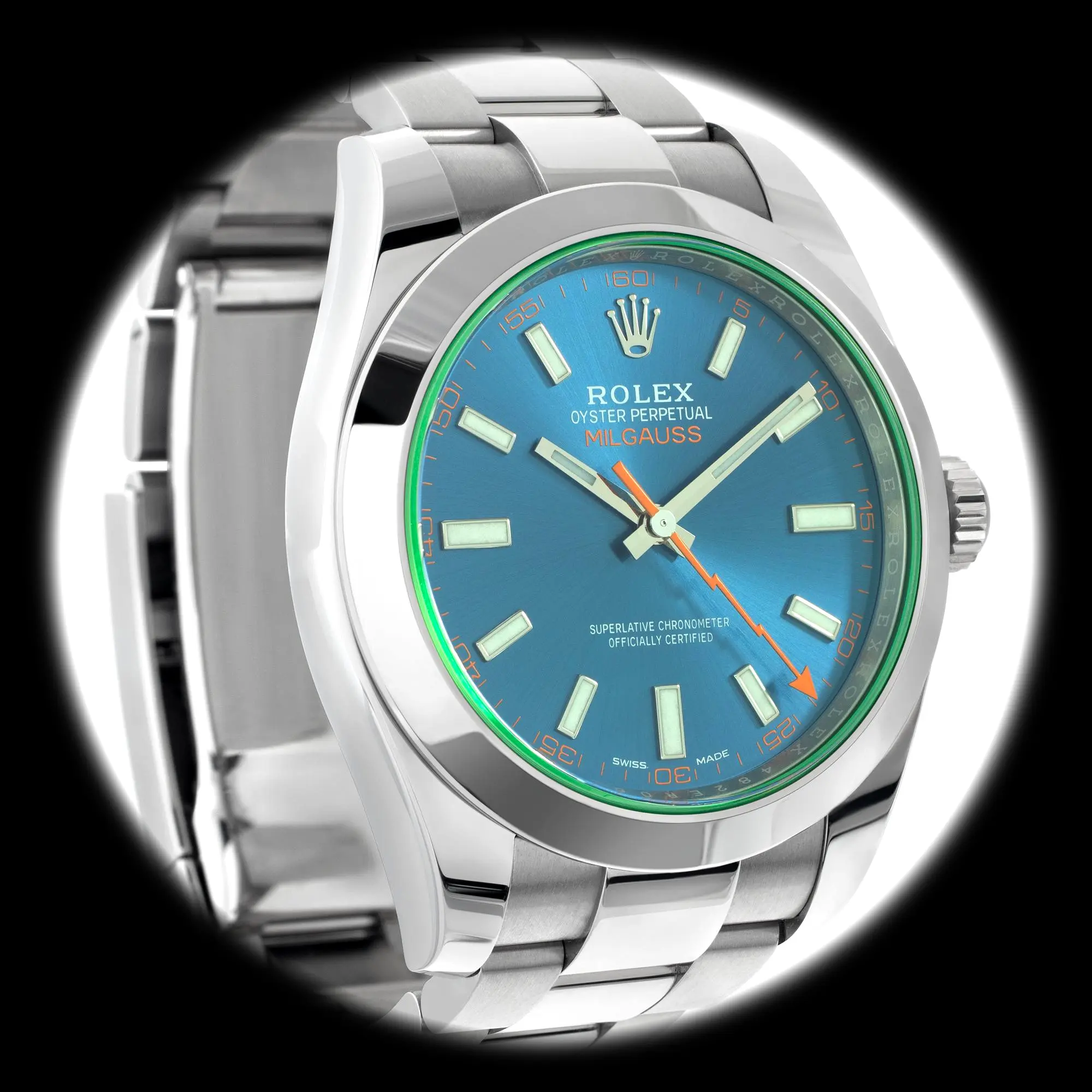 Rolex Milgauss 116400GV superclone — side profile