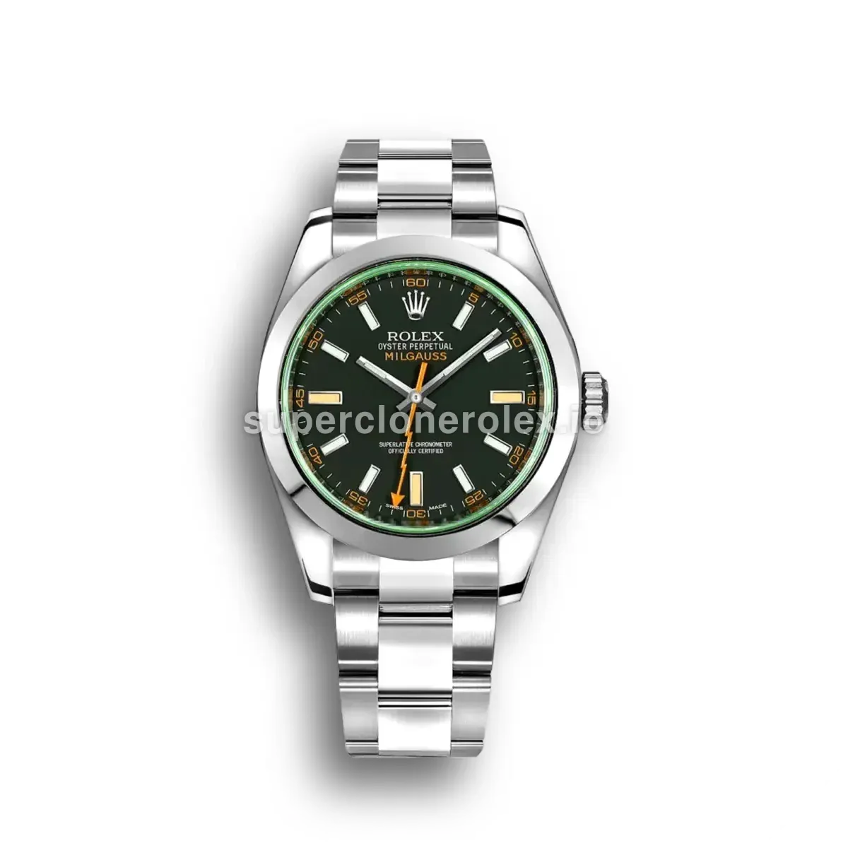 Rolex Milgauss 40mm Black Dial 116400GV Green Crystal replica watch