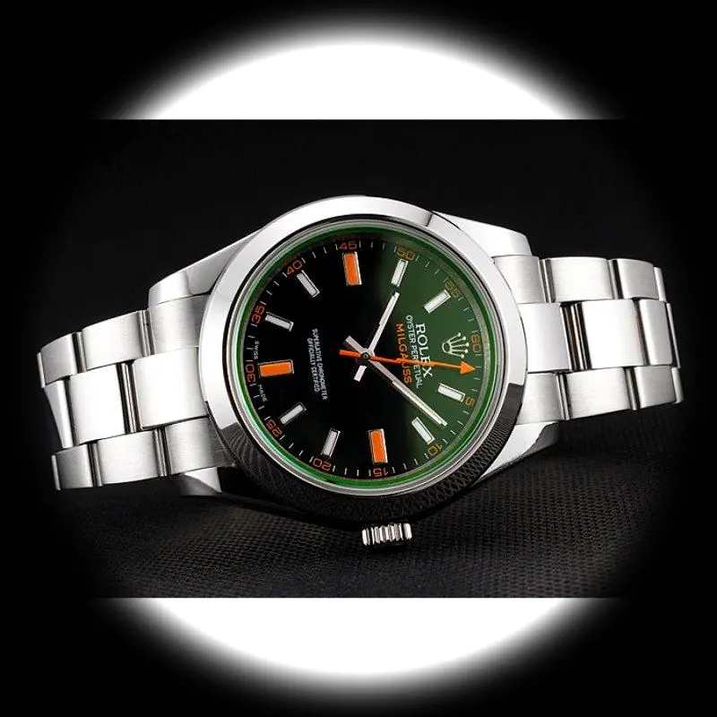 Rolex Milgauss REP016836 Swiss replica black dial — caseback detail