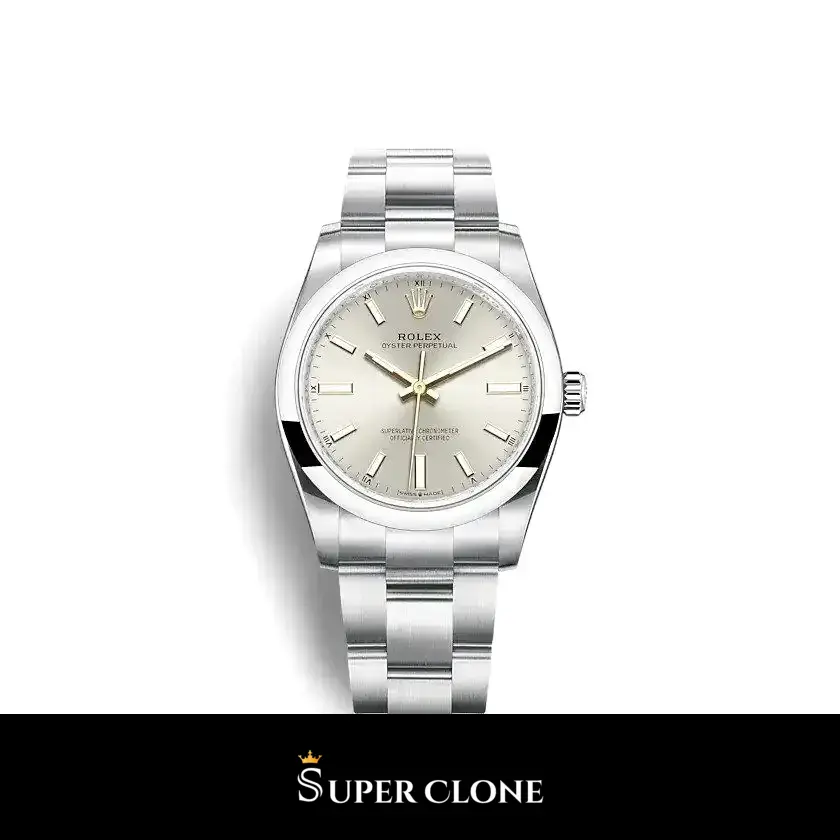 Rolex Oyster Perpetual Lady 34mm Silver Dial 124200