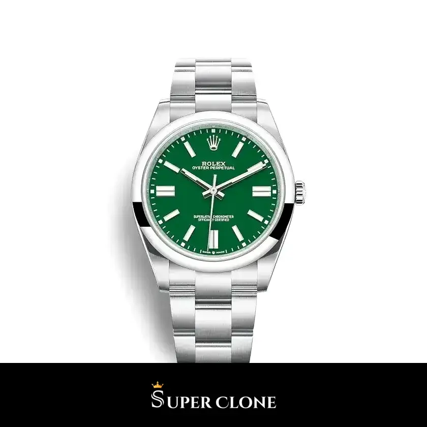 Rolex Oyster Perpetual 124300 super clone green dial, front view