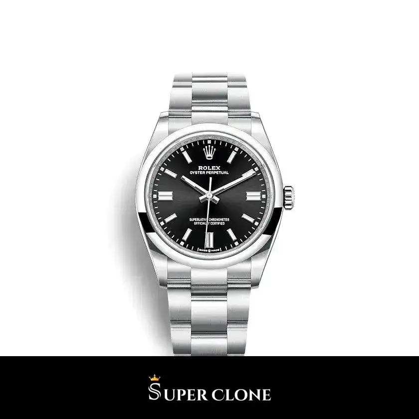 Oyster Perpetual 126000 super clone black dial, front view