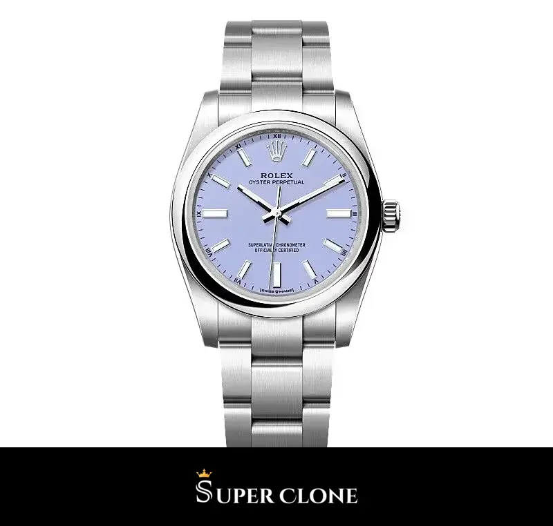 Rolex Oyster Perpetual 277200 super clone lavender dial, front view
