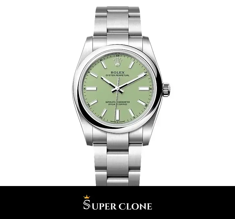 Oyster Perpetual 277200 super clone pistachio dial, front view