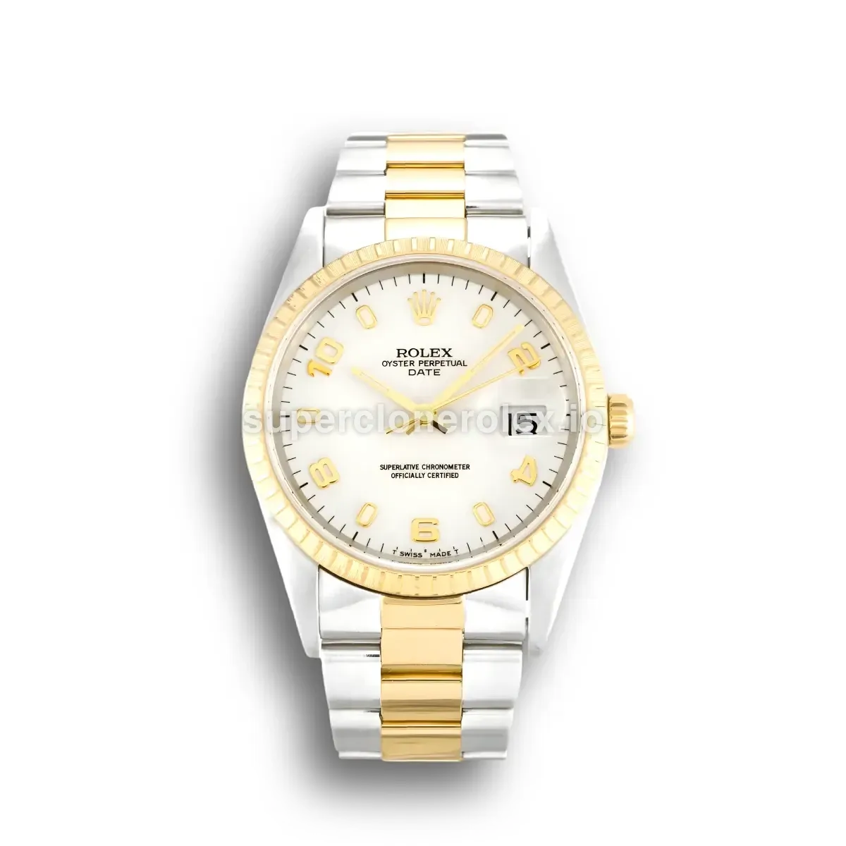Rolex Oyster Perpetual 34mm White Dial 15223 replica watch