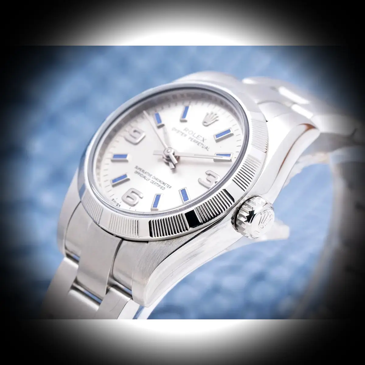 Rolex Oyster Perpetual 176210 1:1 super clone silver dial — caseback detail