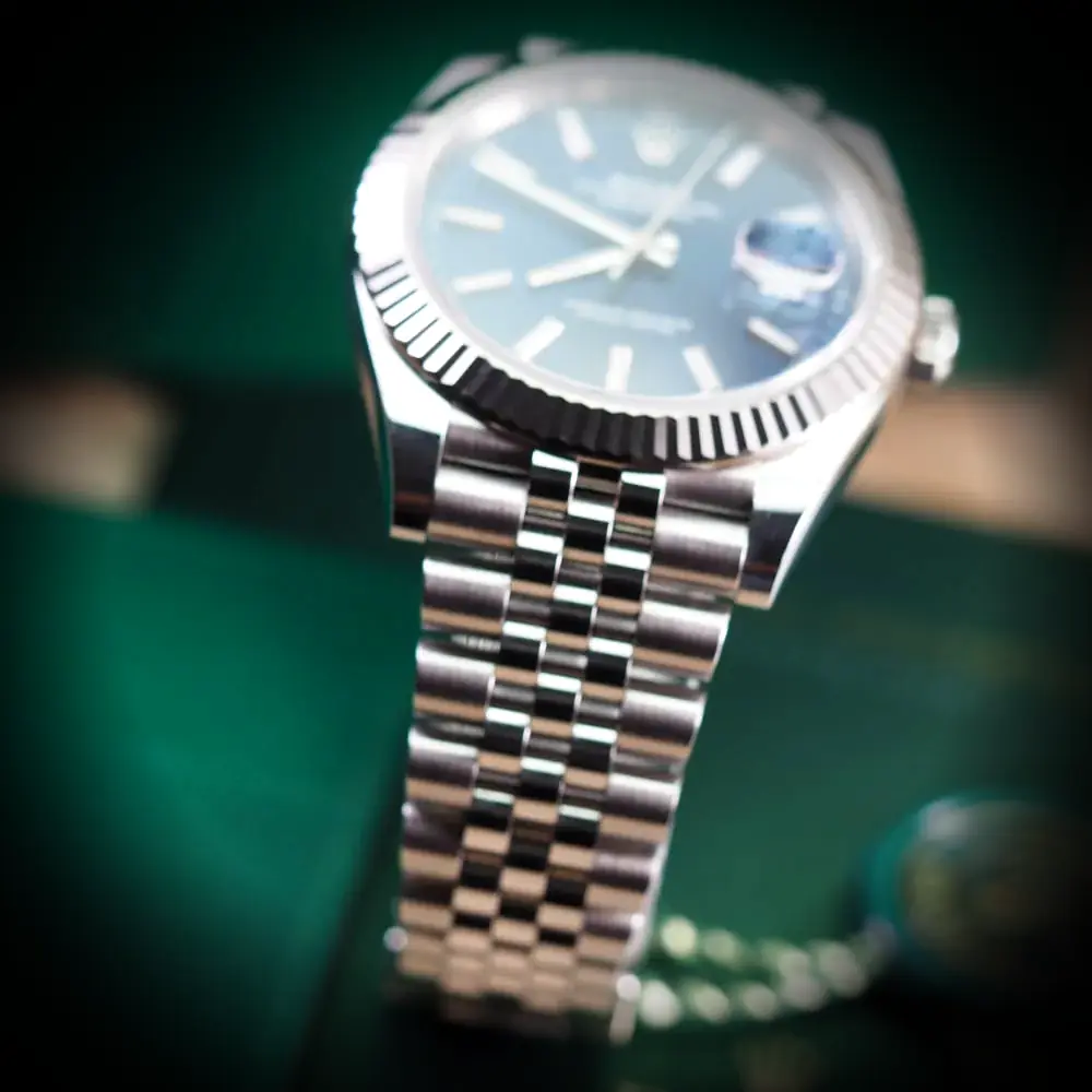 Rolex Datejust 126334 superclone blue dial — caseback detail