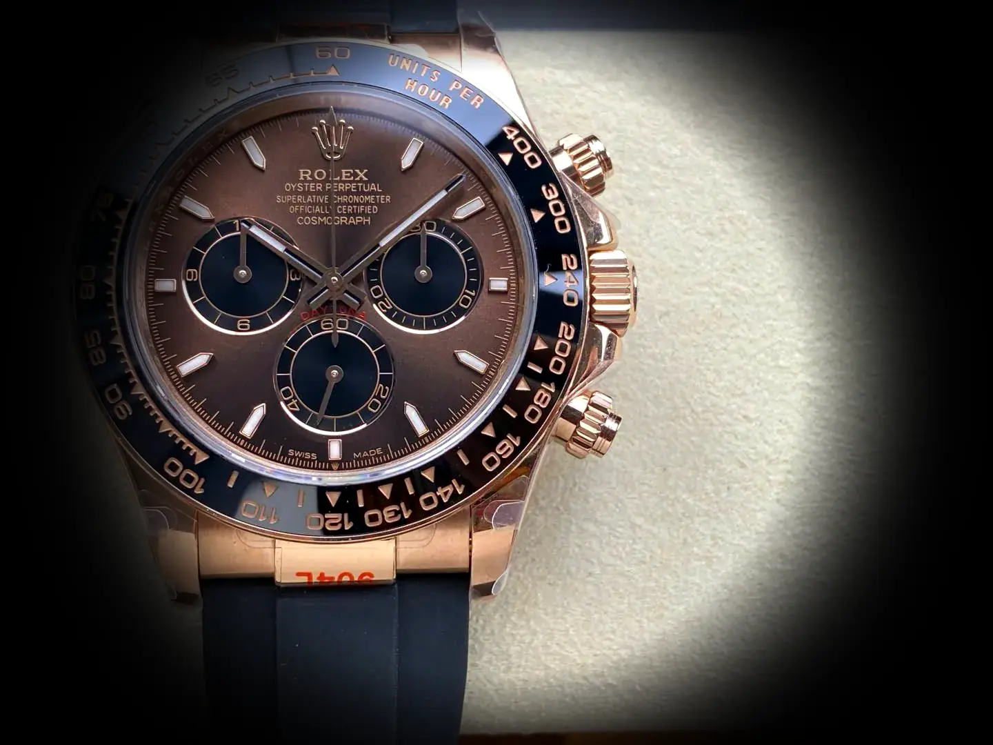 Daytona 126515LN superclone bright chocolate dial — caseback detail