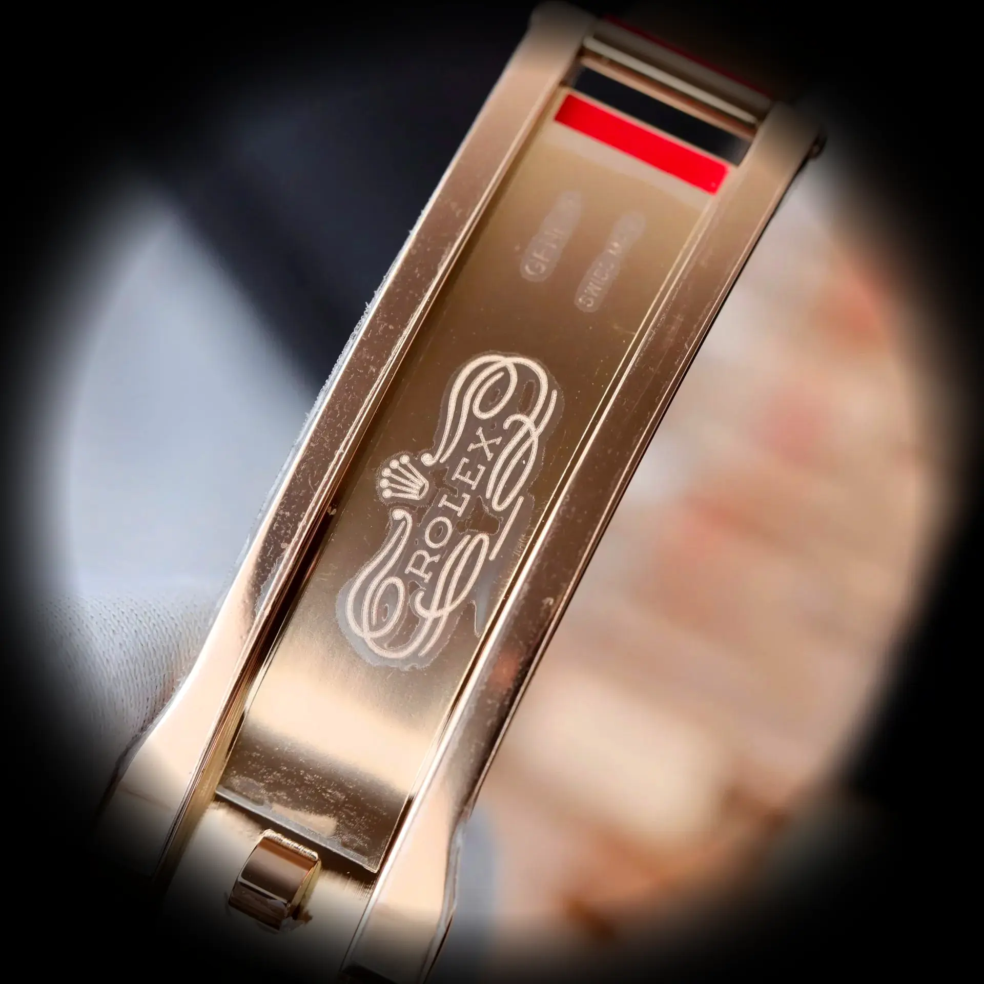 Rolex GMT-Master 126715CHNR Swiss clone — dial close-up